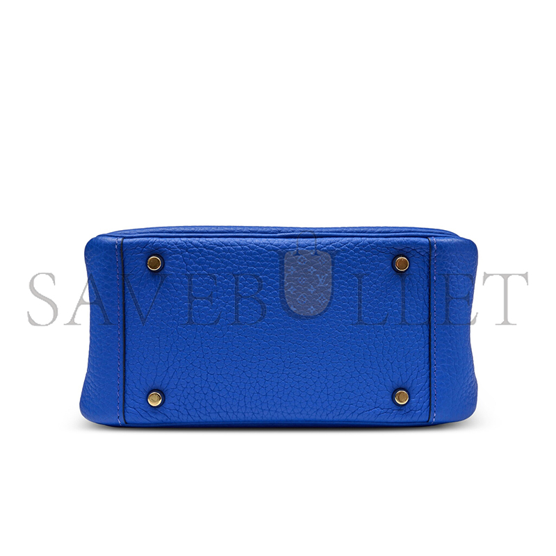 H**mes MASTER BLEU ROYAL CLEMENCE MINI LINDY GOLD HARDWARE H079086CCO8 (19*12.5*9cm)
